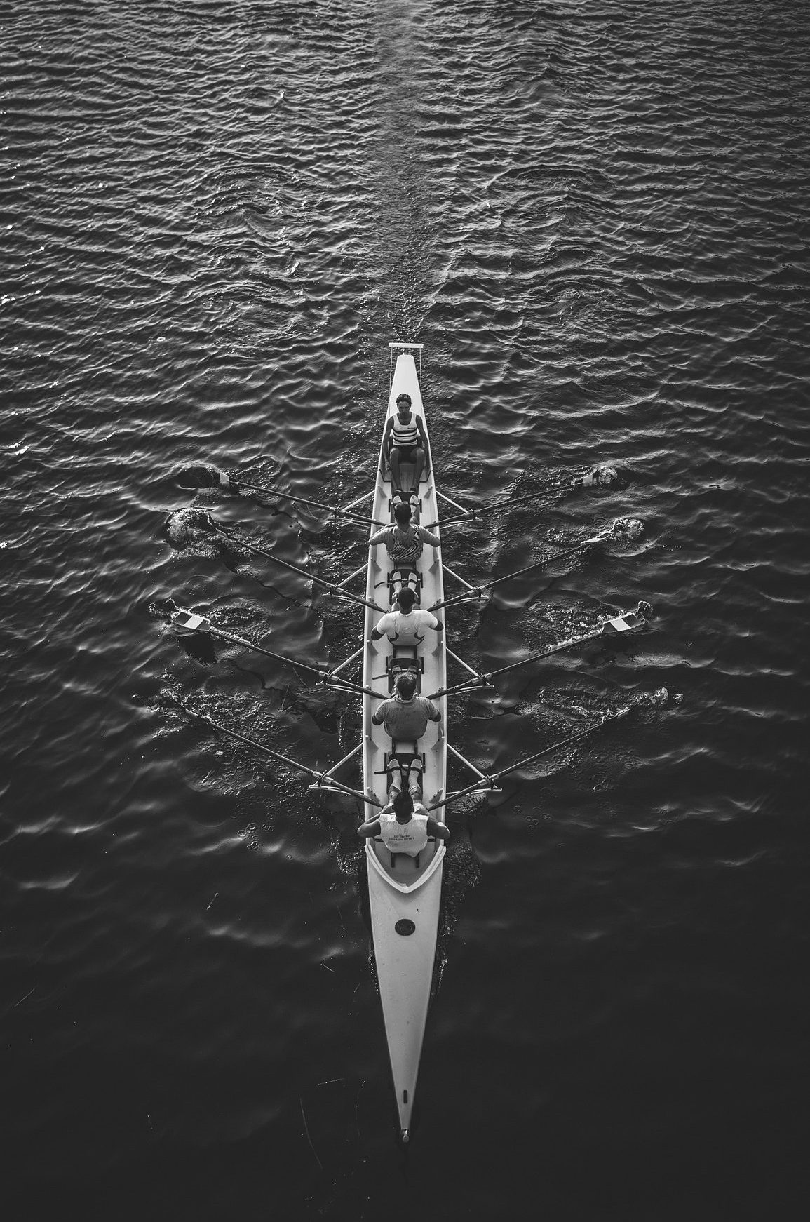 Ruderboot aus der Vogelperspektive